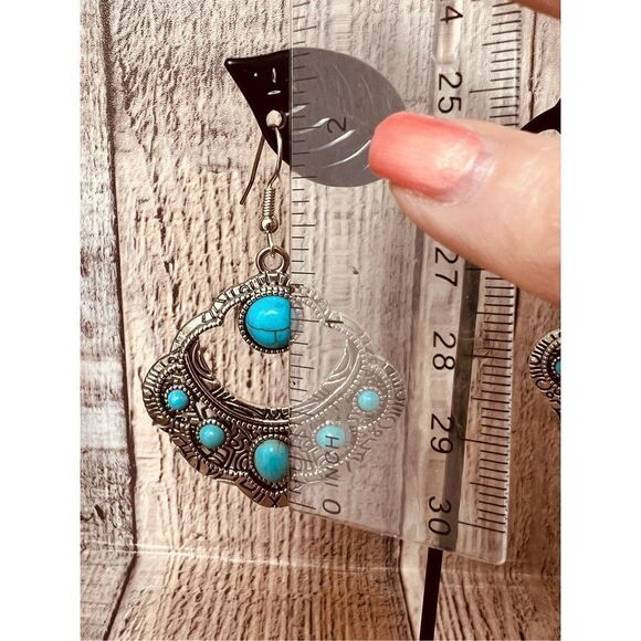 New Fashion Jewelry Set Southwest Faux Turquoise Statement Necklace Matching - Picture 12 of 15